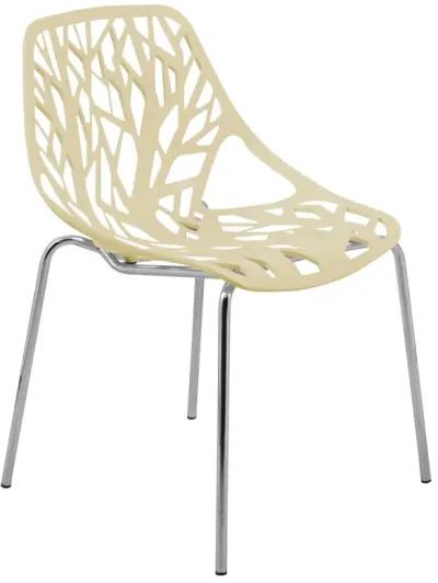 LeisureMod Modern Asbury Dining Chair w/ Chromed Legs