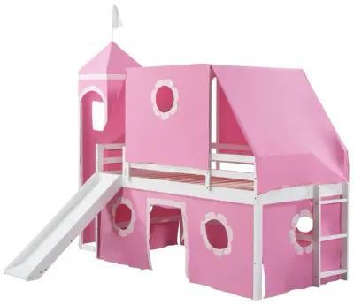 Merax Castle Loft Bed with Slide and Tent