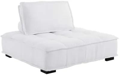 Saunter Tufted Fabric Armless Chair White EEI-4725-WHI