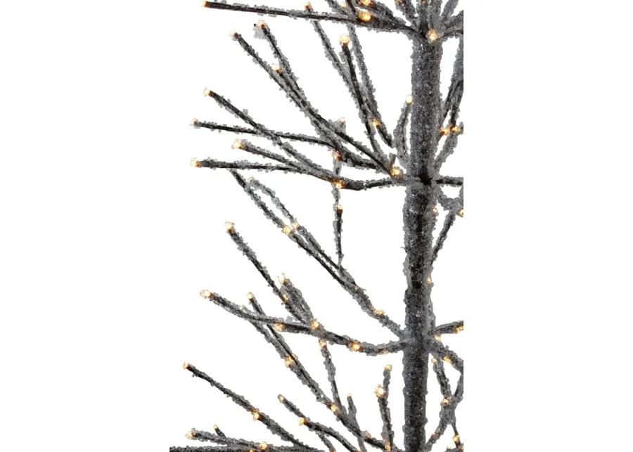 6' Pre-Lit LED Brown Artificial Christmas Tree with Icicle Lights- Clear Lights