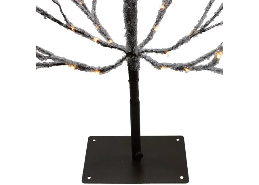 6' Pre-Lit LED Brown Artificial Christmas Tree with Icicle Lights- Clear Lights