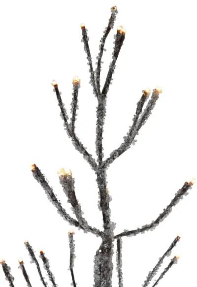 6' Pre-Lit LED Brown Artificial Christmas Tree with Icicle Lights- Clear Lights