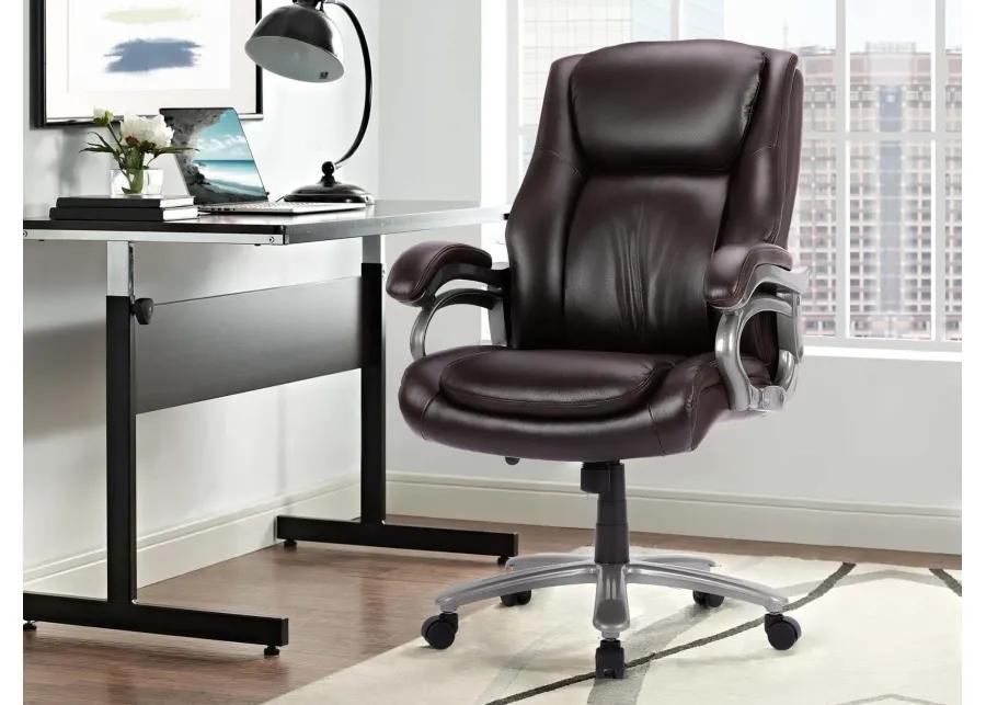 Executive PU Leather Office Chair, Big and Tall Computer Desk Chair With Padded Arms