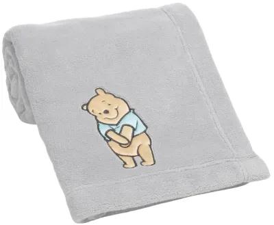 Lambs & Ivy Disney Baby Winnie the Pooh Hugs Gray Soft Fleece Baby Blanket