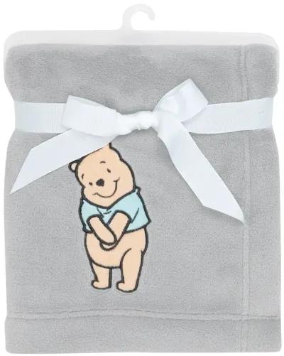 Lambs & Ivy Disney Baby Winnie the Pooh Hugs Gray Soft Fleece Baby Blanket