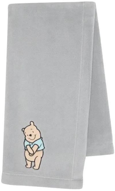 Lambs & Ivy Disney Baby Winnie the Pooh Hugs Gray Soft Fleece Baby Blanket