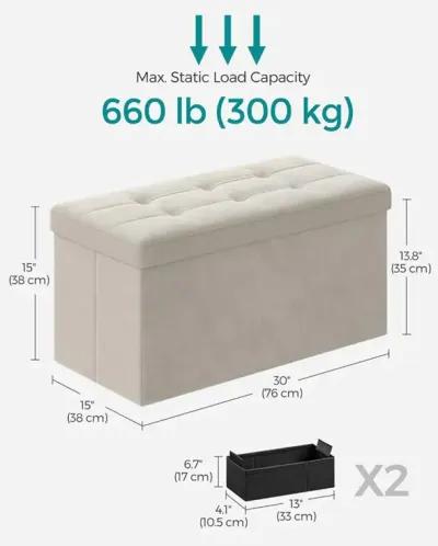 Foldable Storage Ottoman Bench for Space-Saving and Versatile Storage Solutions