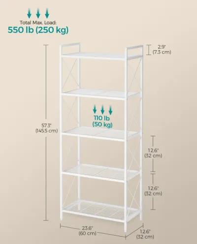 23.6" Wide Storage Rack with X Side Frames Cloud White