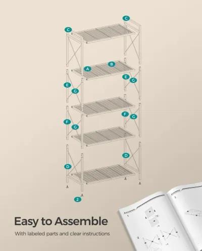 23.6" Wide Storage Rack with X Side Frames Cloud White