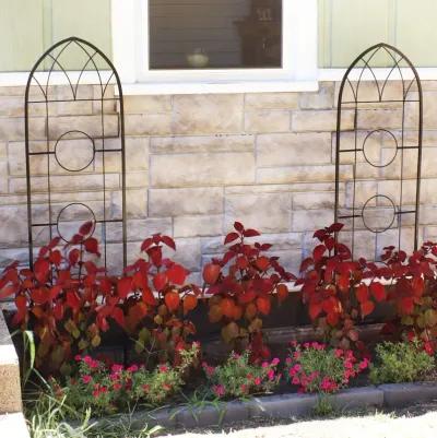 Sunnydaze 2-Piece Arched Wall Trellis with Flowerpot Supports