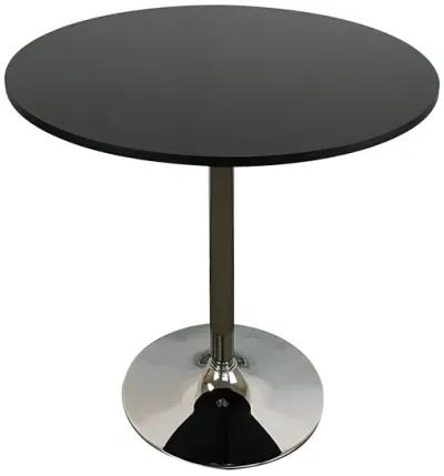 RD WOOD TOP DINING TABLE W/ CHROME BASE