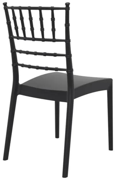 36" White Stackable Outdoor Patio Armless Dining Chair