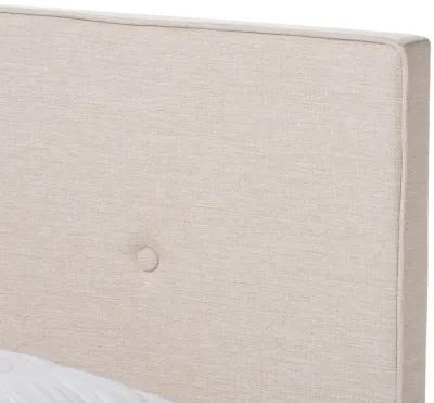 Baxton Studio Hampton Modern and Contemporary Light Beige Fabric Upholstered Queen Size Bed