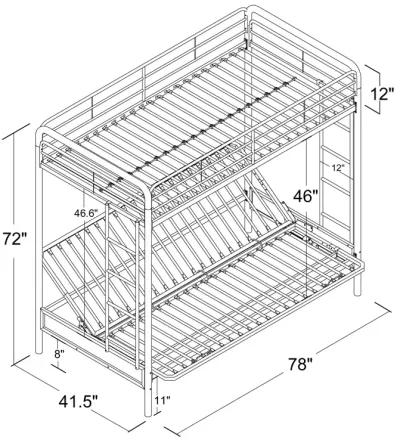 Atwater Living Metal Twin Over Futon Bunk Bed