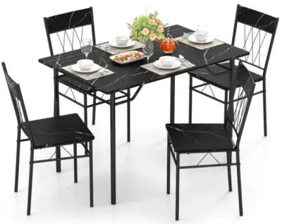 5-Piece Dining Table Set for 4 with Kitchen Table and 4 Dining Chairs