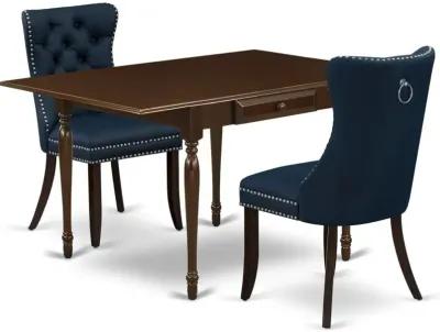 3 Piece Dining Set Consists of a Rectangle Kitchen Table with Dropleaf