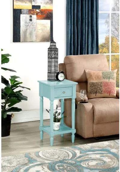 Convenience Concepts French Country Khloe 1 Drawer Accent Table with Shelf, Sky Blue