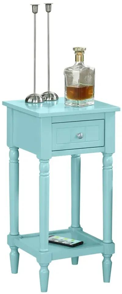 Convenience Concepts French Country Khloe 1 Drawer Accent Table with Shelf, Sky Blue