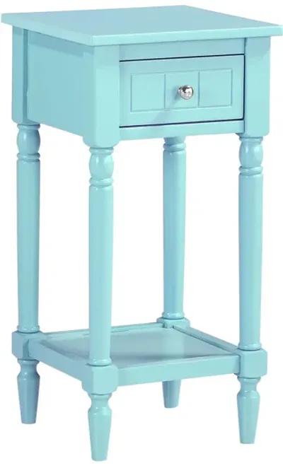 Convenience Concepts French Country Khloe 1 Drawer Accent Table with Shelf, Sky Blue