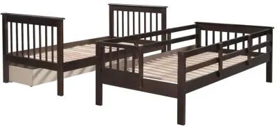 Merax Stairway Twin-Over-Twin Bunk Bed with Three Drawers for Bedroom, Dorm