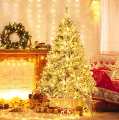 Hivvago 6/7/8 Feet Artificial Xmas Tree 3-Minute Quick Shape