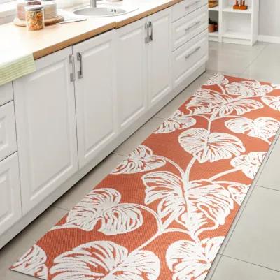 Tobago High-Low Two Tone Monstera Leaf Area Rug