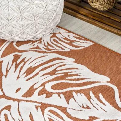 Tobago High-Low Two Tone Monstera Leaf Area Rug