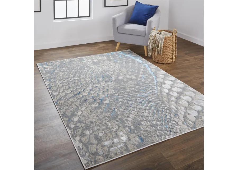 Azure 3403F Blue/Silver/Gray 3'11" X 6' Rug