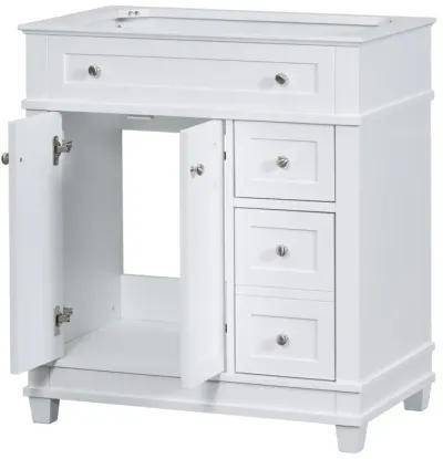 Retro Style Bathroom Vanity with Ample Storage and Soft-Close Hinges