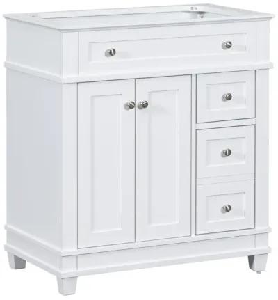 Retro Style Bathroom Vanity with Ample Storage and Soft-Close Hinges