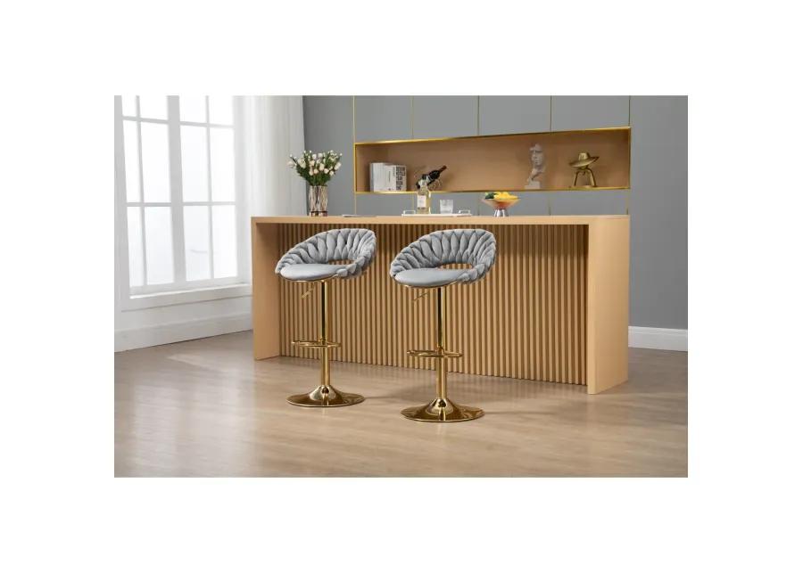 Swivel Bar Stools Set Of 2 Adjustable Counter Height Chairs With Footrest For Kitchen, Dining