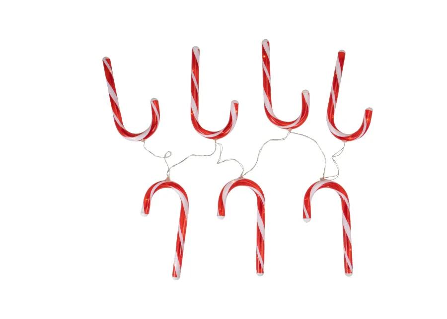 7ct Red and White Candy Cane Christmas Lights - 4.5ft Clear Wire