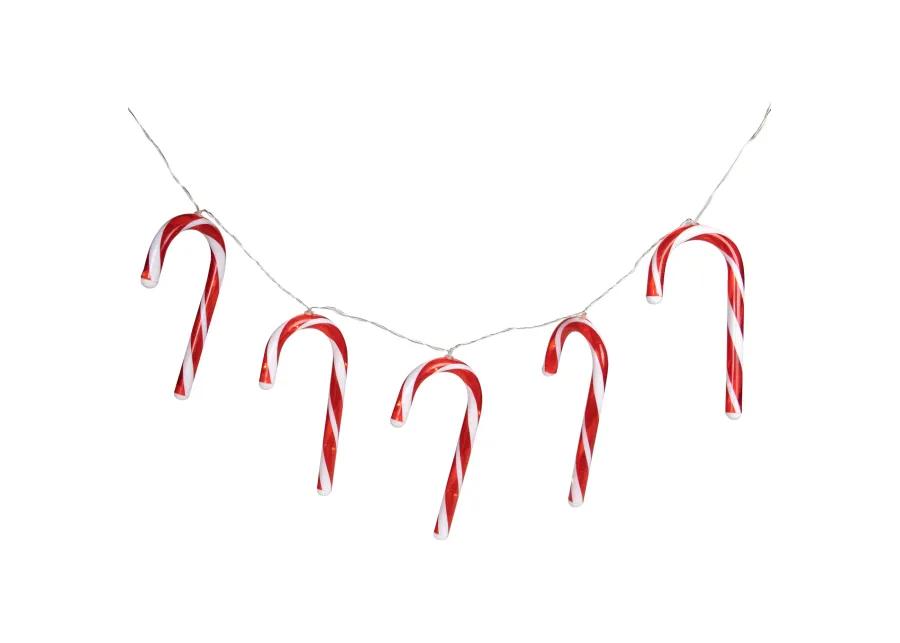 7ct Red and White Candy Cane Christmas Lights - 4.5ft Clear Wire