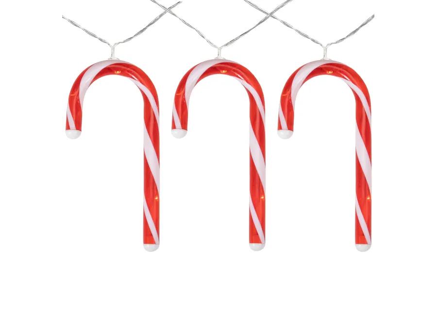 7ct Red and White Candy Cane Christmas Lights - 4.5ft Clear Wire