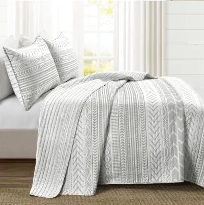 Hygge Geo Reversible Oversized Cotton Quilt 3Pc Set