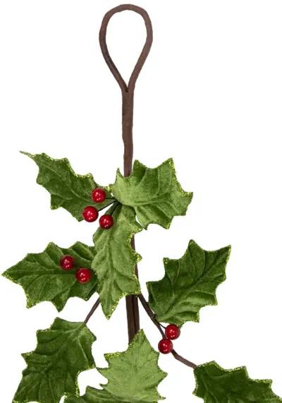 43" Green & Red Glittered Mistletoe Christmas Garland