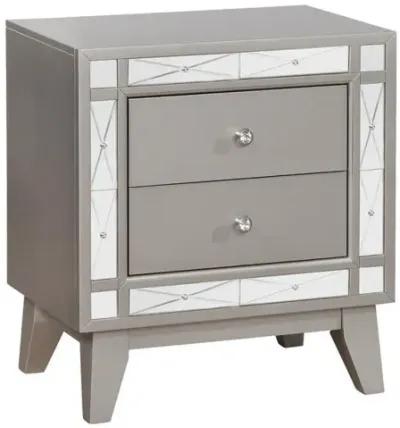 Leighton 2-drawer Nightstand Metallic Mercury