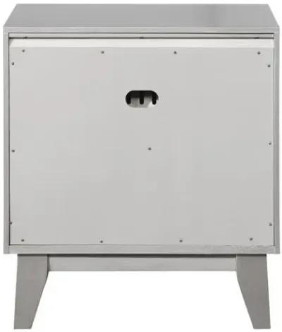 Leighton 2-drawer Nightstand Metallic Mercury