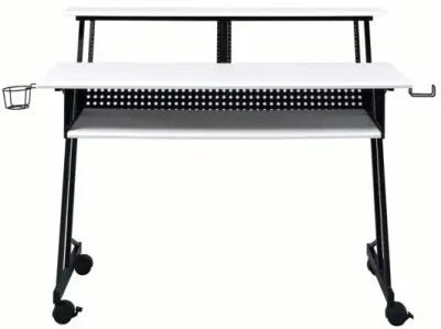 Suitor Computer Desk, White & Black 92902