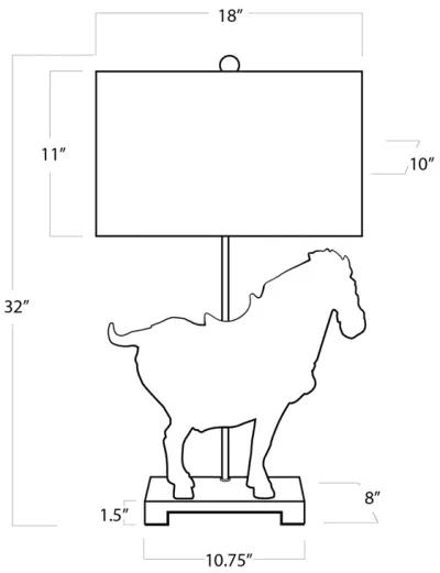 Dynasty Horse Table Lamps Pair