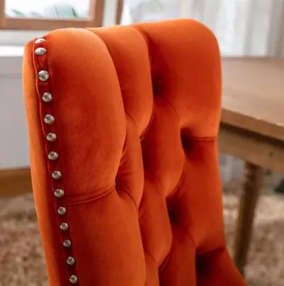 Hivvago 2 pcs HighEnd Tufted Contemporary Velvet Chair with Metal Legs