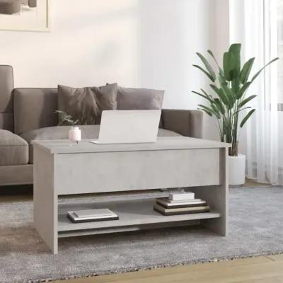 vidaXL Modern Coffee Table - Concrete Gray, Engineered Wood, Rectangular, Easy Assembly, Sturdy Design, Stylish Living Room Furniture