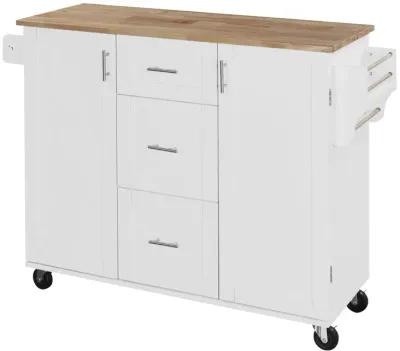 Merax Modern Kitchen Cart Rolling Kitchen Island with Storage