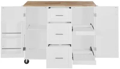 Merax Modern Kitchen Cart Rolling Kitchen Island with Storage