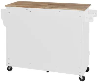 Merax Modern Kitchen Cart Rolling Kitchen Island with Storage