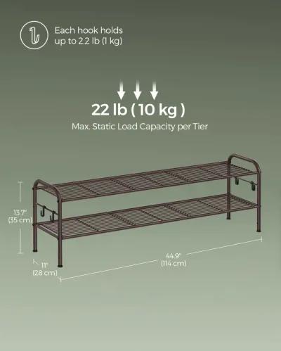 Wide 2-Tier Metal Shoe Rack