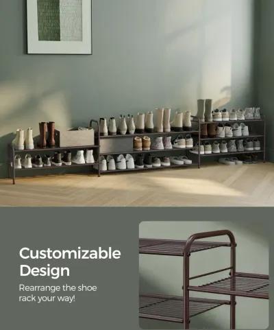 Wide 2-Tier Metal Shoe Rack