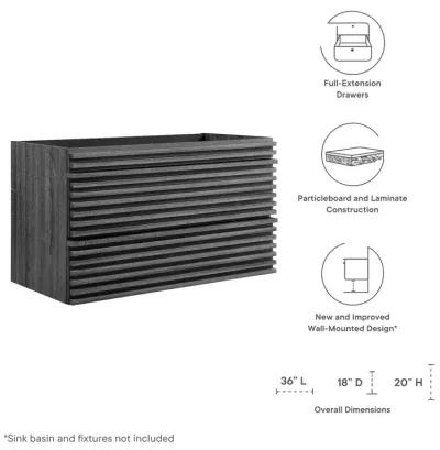 Render 36" Wall-Mount Bathroom Vanity Cabinet