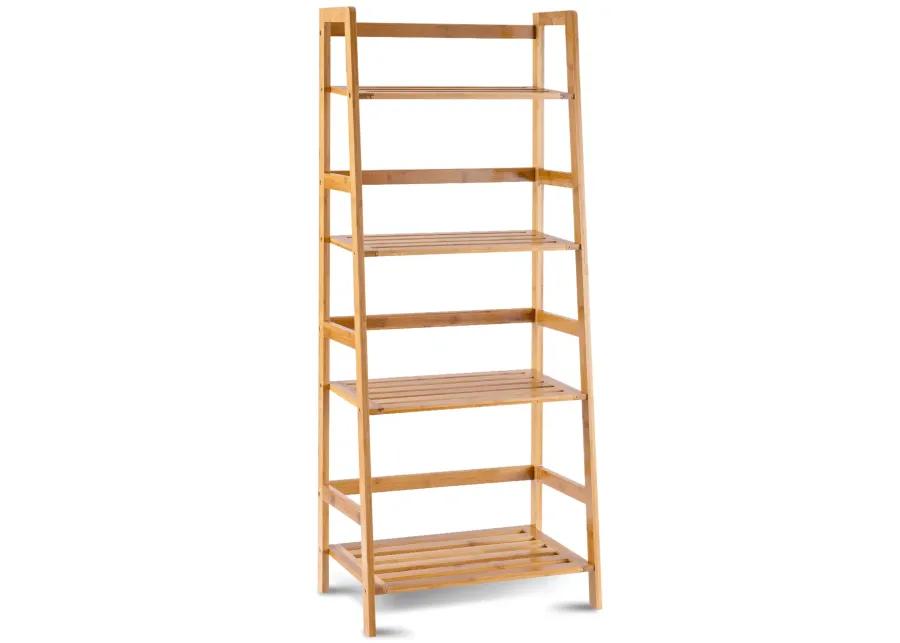 47.5 Inch 4-Tier Multifunctional Bamboo Bookcase Storage Stand Rack