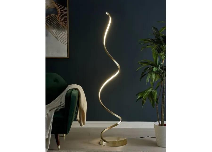 Modern Spiral Floor Lamp Metal Dimmable Integrated LED